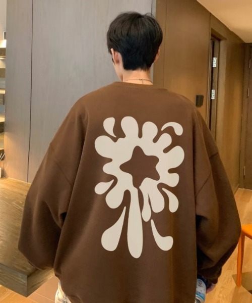 NO NEED（ノーニード）の「フラワーモチーフ グラフィックオーバースウェット（スウェット・メンズ・ブラック/ホワイト/ネイビー/ブラウン系その他・ﾌﾘ-）」の2枚目の写真