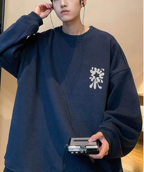 NO NEED（ノーニード）の「フラワーモチーフ グラフィックオーバースウェット（スウェット・メンズ・ブラック/ホワイト/ネイビー/ブラウン系その他・ﾌﾘ-）」の10枚目の写真