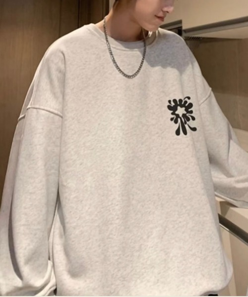 NO NEED（ノーニード）の「フラワーモチーフ グラフィックオーバースウェット（スウェット・メンズ・ブラック/ホワイト/ネイビー/ブラウン系その他・ﾌﾘ-）」の7枚目の写真