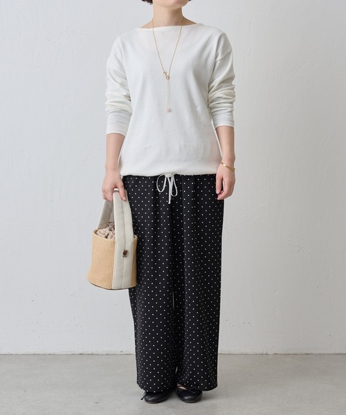 【即配送】BEARDSLEY ウエストリブドットパンツ BEARDSLEY（ビアズリー）の「《2サイズ展開》ウエストリブドット