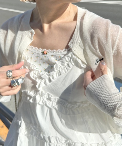 Alley by w closet(アリーバイダブルクローゼット)の「【Alley】バラモチーフ付きレースキャミソール(キャミソール・レディース・グレー/オフホワイト/ホワイト系/ブラック/イエロー/ラベンダー/ピンク・FREE)」の20枚目の写真