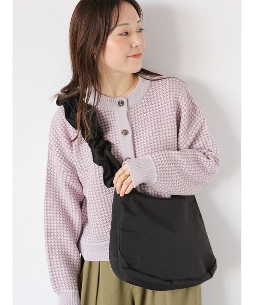 ehka sopo（エヘカソポ）の「くしゅくしゅギャザーショルダーバッグ（ハンドバッグ・レディース・ブラック/キナリ/ピンク・F）」の3枚目の写真