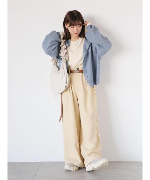 ehka sopo（エヘカソポ）の「くしゅくしゅギャザーショルダーバッグ（ハンドバッグ・レディース・ブラック/キナリ/ピンク・F）」の20枚目の写真