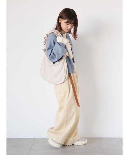 ehka sopo（エヘカソポ）の「くしゅくしゅギャザーショルダーバッグ（ハンドバッグ・レディース・ブラック/キナリ/ピンク・F）」の10枚目の写真