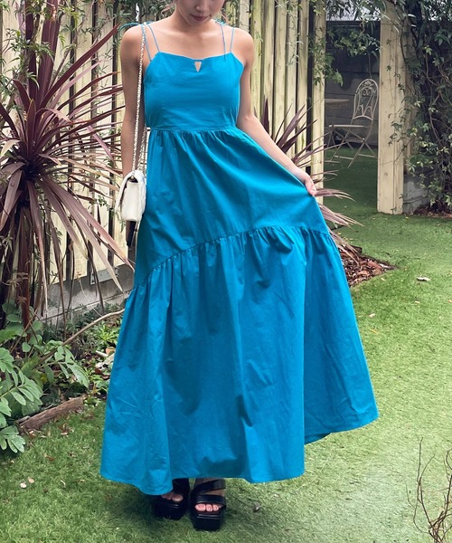 SPIRALGIRL(スパイラルガール)の「バックリボンティアードワンピース(ワンピース・レディース・ブラック/ピンク/ブルー・FREE)」の2枚目の写真