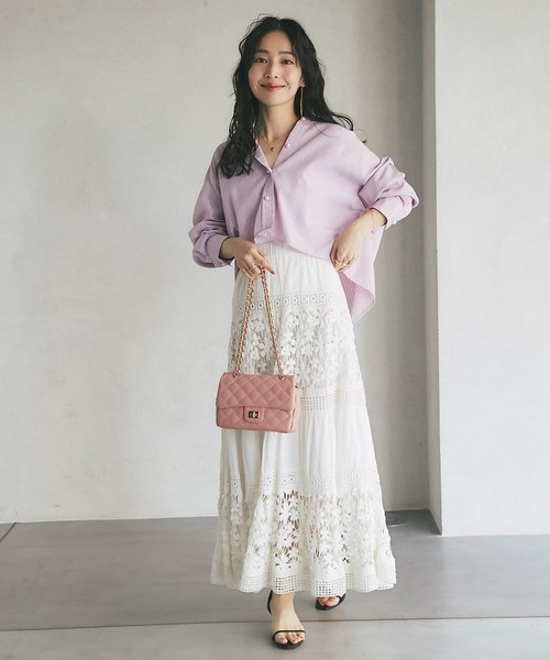 La boutique BonBon（ラブティックボンボン）の「チェーンキルティングレザーバッグ（ショルダーバッグ・レディース・グレイッシュベージュ/ピンク・FREE）」の18枚目の写真