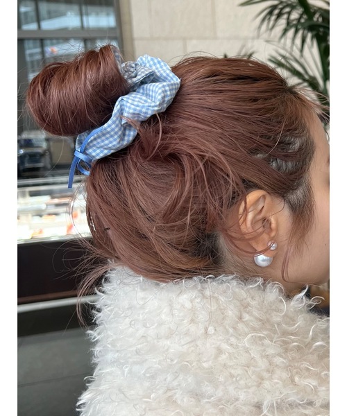 JUMELLE(ジュメロ)の「【4色展開】check shushu(シュシュ・レディース・ブラック/レッド/ピンク/ブルー・FREE)」の7枚目の写真