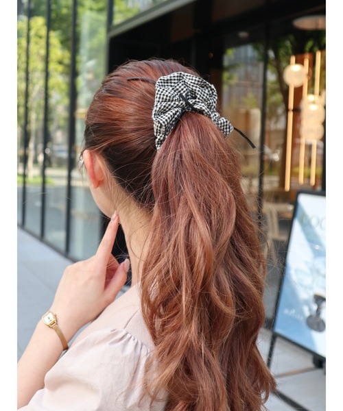 JUMELLE(ジュメロ)の「【4色展開】check shushu(シュシュ・レディース・ブラック/レッド/ピンク/ブルー・FREE)」の18枚目の写真