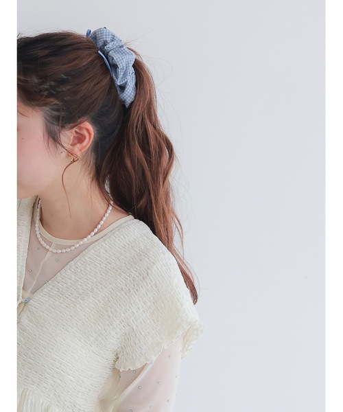 JUMELLE(ジュメロ)の「【4色展開】check shushu(シュシュ・レディース・ブラック/レッド/ピンク/ブルー・FREE)」の21枚目の写真