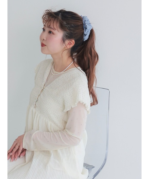 JUMELLE(ジュメロ)の「【4色展開】check shushu(シュシュ・レディース・ブラック/レッド/ピンク/ブルー・FREE)」の22枚目の写真