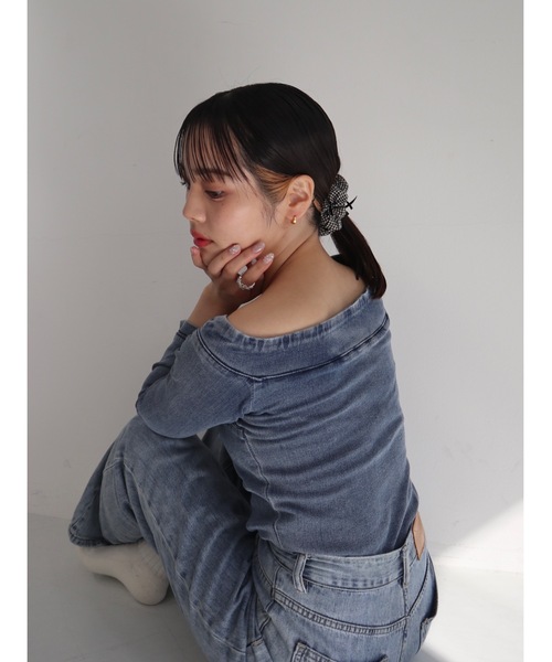 JUMELLE（ジュメロ）の「【4色展開】check shushu（シュシュ・レディース・ブラック/レッド/ピンク/ブルー・FREE）」の22枚目の写真