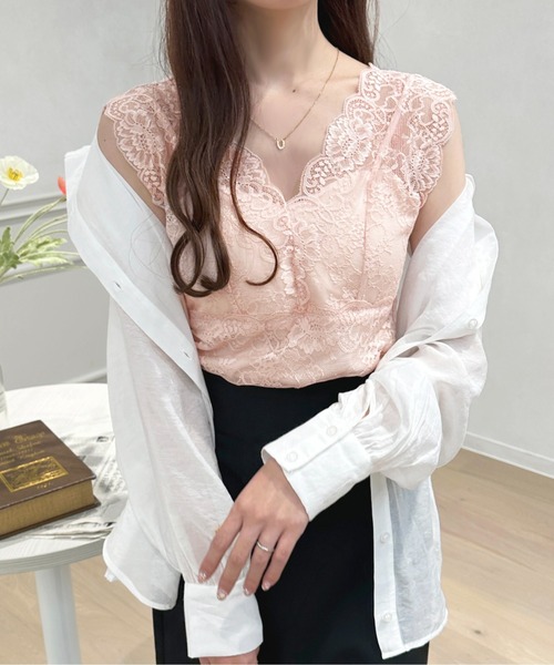 apres jour(アプレジュール)の「レースカップ付きインナー【ZOZOTOWN限定アイテム】(キャミソール・レディース・ピンク/サックスブルー/ブラック/オフホワイト・X-LARGE/フリー)」の16枚目の写真