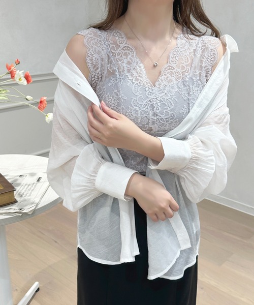 apres jour(アプレジュール)の「レースカップ付きインナー【ZOZOTOWN限定アイテム】(キャミソール・レディース・ピンク/サックスブルー/ブラック/オフホワイト・X-LARGE/フリー)」の8枚目の写真