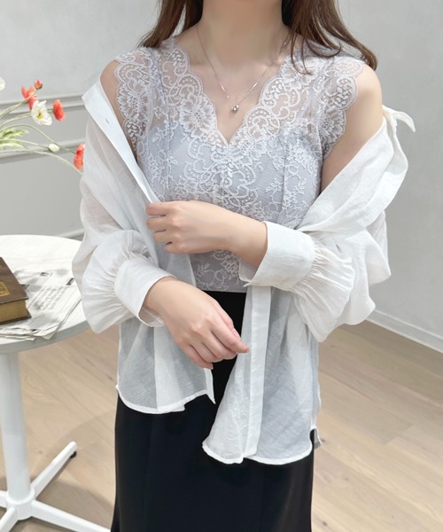 apres jour(アプレジュール)の「レースカップ付きインナー【ZOZOTOWN限定アイテム】(キャミソール・レディース・ピンク/サックスブルー/ブラック/オフホワイト・X-LARGE/フリー)」の9枚目の写真