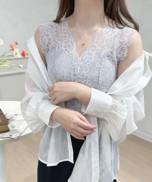 apres jour(アプレジュール)の「レースカップ付きインナー【ZOZOTOWN限定アイテム】(キャミソール・レディース・ピンク/サックスブルー/ブラック/オフホワイト・X-LARGE/フリー)」の10枚目の写真