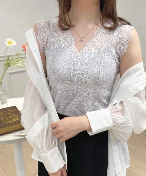 apres jour(アプレジュール)の「レースカップ付きインナー【ZOZOTOWN限定アイテム】(キャミソール・レディース・ピンク/サックスブルー/ブラック/オフホワイト・X-LARGE/フリー)」の12枚目の写真