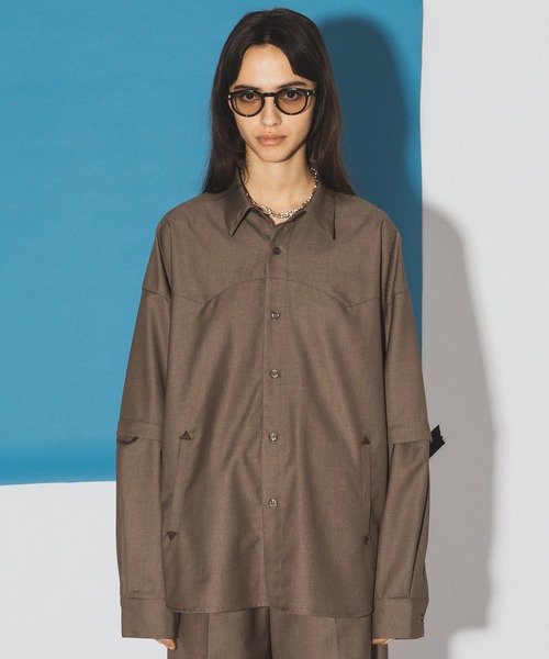 andMeat アンドミート　カウハイド ウエスタンシャツジャケット Rockmount(ロックマウント) メンズ ギャバジンジャケット ロカビリー