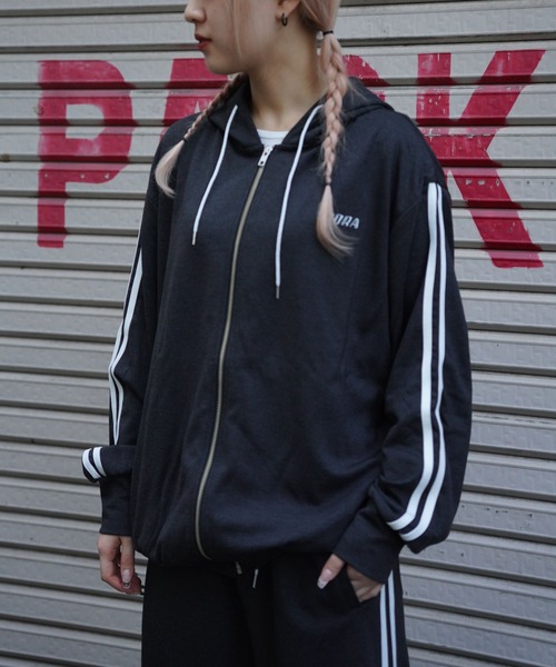 NORA(ノラ)の「NORA/ノラ/フルジップフードジャージ(ジャージ・レディース・ホワイト/グレー系その他3/チャコールグレー・M/L/XL)」の2枚目の写真