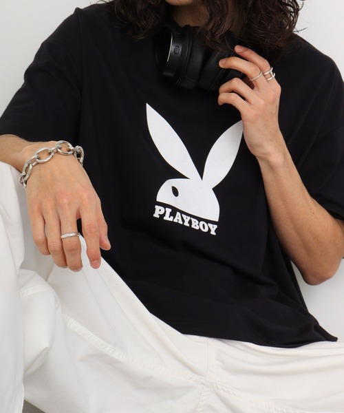 PLAYBOY（プレイボーイ）の「PLAYBOYビッグTシャツ（Tシャツ/カットソー・メンズ・グレー系/グレー/ブラック/ブラック系・M/XL/L）」の11枚目の写真