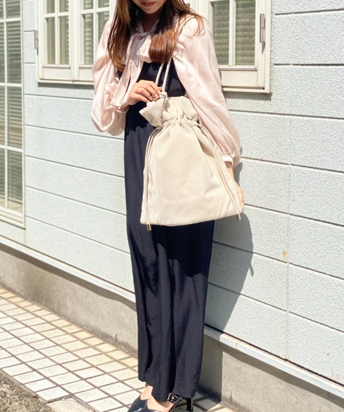 soeur（スール）の「SOEUR/A4プリーツトートバッグ/推し活バッグ/うちわトートバッグ（トートバッグ・レディース・ブラック/アイボリー/ピンクベージュ/ラベンダー/サックスブルー/シルバー・フリー）」の19枚目の写真