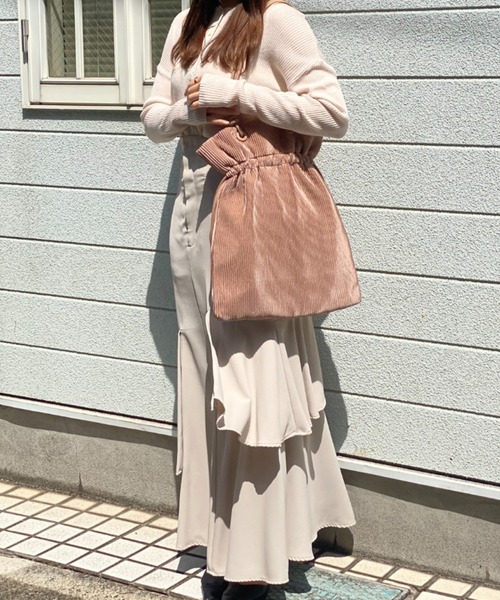 soeur（スール）の「SOEUR/A4プリーツトートバッグ/推し活バッグ/うちわトートバッグ（トートバッグ・レディース・ブラック/アイボリー/ピンクベージュ/ラベンダー/サックスブルー/シルバー・フリー）」の21枚目の写真