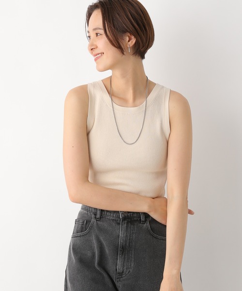 LEPSIM（レプシィム）の「14ゲージリブタンク　987570（タンクトップ・レディース・アイボリー/ブラック/ライトパープル/ベージュ・FREE）」の20枚目の写真