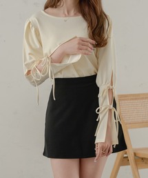 Ambre Neige | 袖リボンパフトップス/WEB/EC限定商品(Tシャツ/カットソー)