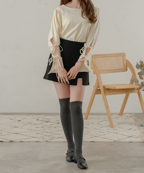 Ambre Neige(アンブルネージュ)の「袖リボンパフトップス/WEB/EC限定商品(Tシャツ/カットソー・レディース・アイボリー/ブラック・FREE)」の20枚目の写真