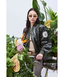EMPORIO ARMANI（エンポリオアルマーニ）の「【エンポリオ アルマーニ】Emporio Armani Sustainability Values Capsule Collection ブルゾン ウェットルック再生テクニカルサテン（ブルゾン・レディース）」