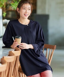 アシメタックネックチュニックブラウス