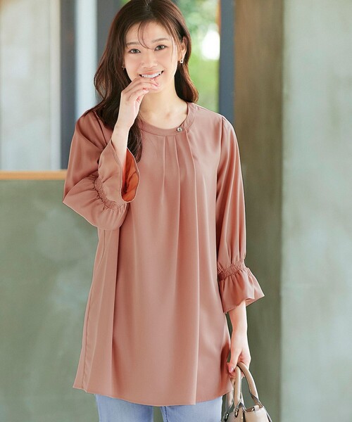 【洗える】アシメタックネックチュニックブラウス（シャツ/ブラウス）｜Tiaclasse（ティアクラッセ）