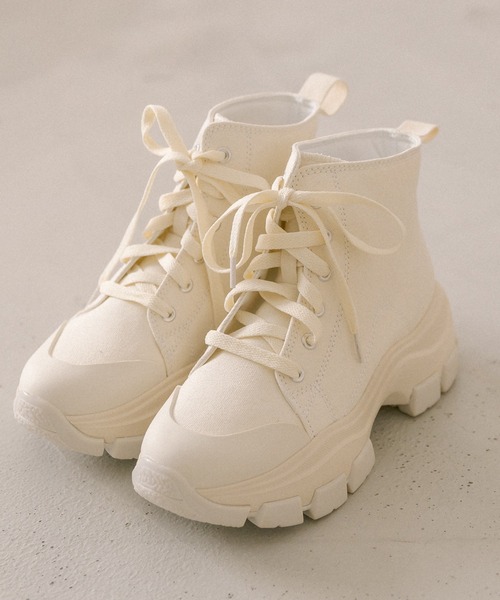 OLIVE des OLIVE（オリーブデオリーブ）の「【S/M/Lサイズ展開】ハイカットスニーカー　1042130010（スニーカー・レディース・ブラック系その他/ブラック/オフホワイト・SMALL/MEDIUM/LARGE）」の5枚目の写真