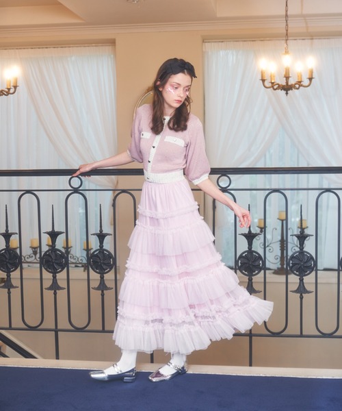 【タイムセール】SAINT LAURENT ラメ入りピンク黒ストライプセーター ハーフジップ ストライプ セーター WO25S1TP06【WB ORIGINALS