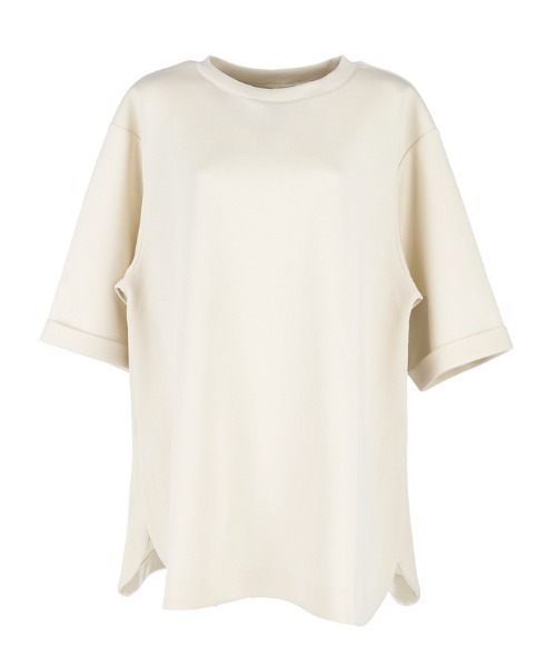 coca(coca)(コカ)の「【WEB限定セール】ハリ感ダンボールテールカットトップス(Tシャツ/カットソー・レディース・アイボリー/ブラック・S/M/L)」の6枚目の写真