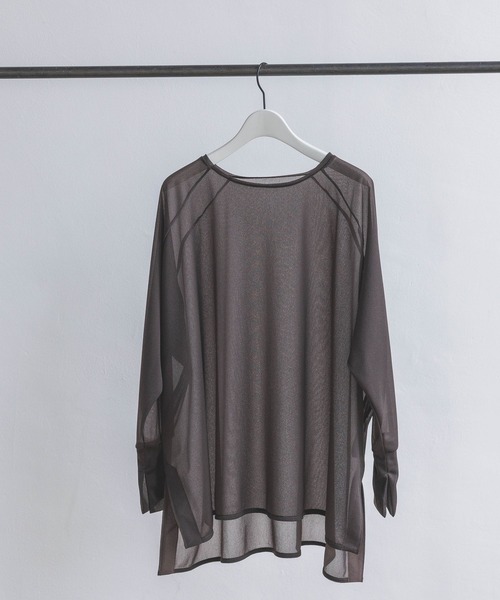 e/rm（イーアールエム）の「≪追加3≫【e/rm】シアーBIGプルオーバー（Tシャツ/カットソー・レディース・ライトブラウン/ライトベージュ/ライトピンク/グリーン系その他2/アイボリー・FREE）」の3枚目の写真