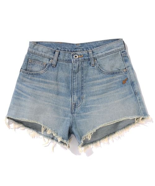 A BATHING APE(アベイシングエイプ)の「APE HEAD DENIM SHORTS(デニムパンツ・レディース・インディゴブルー/ブラック・MEDIUM)」の1枚目の写真