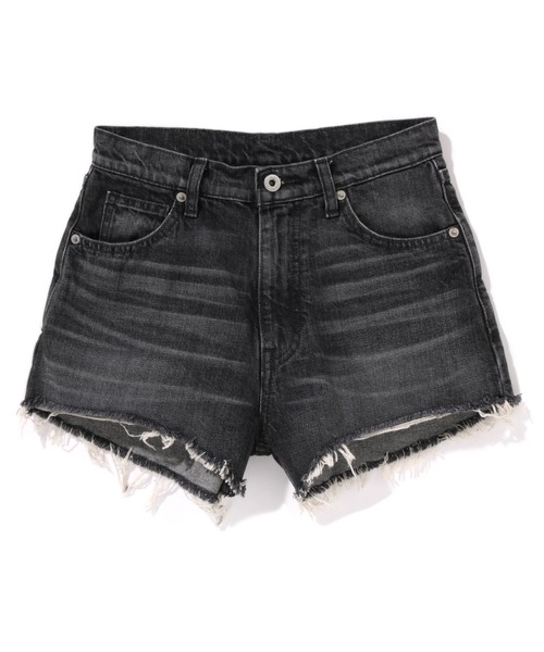 A BATHING APE(アベイシングエイプ)の「APE HEAD DENIM SHORTS(デニムパンツ・レディース・インディゴブルー/ブラック・MEDIUM)」の2枚目の写真