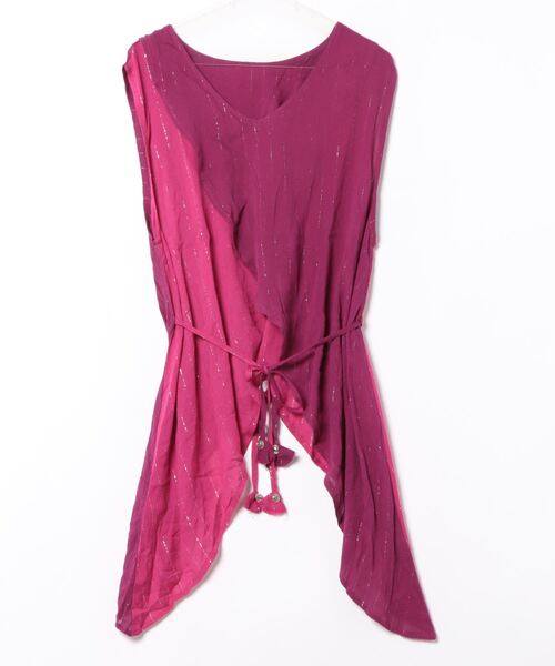 チャイハネ（チャイハネ）の「【チャイハネ】ラタタンタンクトップ（タンクトップ・レディース・ブルー/ピンク/ホワイト/オレンジ・FREE）」の6枚目の写真