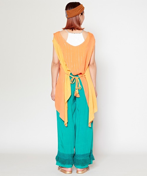 チャイハネ（チャイハネ）の「【チャイハネ】ラタタンタンクトップ（タンクトップ・レディース・ブルー/ピンク/ホワイト/オレンジ・FREE）」の10枚目の写真