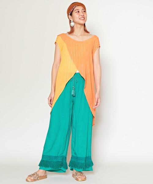 チャイハネ（チャイハネ）の「【チャイハネ】ラタタンタンクトップ（タンクトップ・レディース・ブルー/ピンク/ホワイト/オレンジ・FREE）」の11枚目の写真