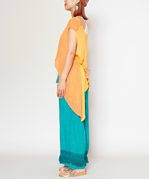 チャイハネ（チャイハネ）の「【チャイハネ】ラタタンタンクトップ（タンクトップ・レディース・ブルー/ピンク/ホワイト/オレンジ・FREE）」の12枚目の写真