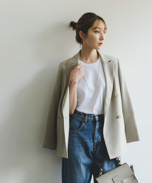 Noble（ノーブル）の「《追加2》スビンコットン5分袖Tシャツ（Tシャツ/カットソー・レディース・ホワイト/ライトグリーン/ブラック/チョコ/ピンク系その他・FREE）」の8枚目の写真