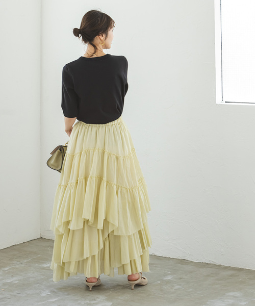 Noble（ノーブル）の「《追加2》スビンコットン5分袖Tシャツ（Tシャツ/カットソー・レディース・ホワイト/ライトグリーン/ブラック/チョコ/ピンク系その他・FREE）」の11枚目の写真