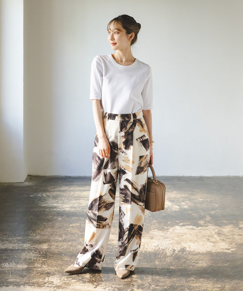 Noble（ノーブル）の「《追加2》スビンコットン5分袖Tシャツ（Tシャツ/カットソー・レディース・ホワイト/ライトグリーン/ブラック/チョコ/ピンク系その他・FREE）」の13枚目の写真