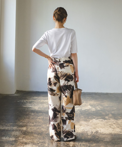 Noble（ノーブル）の「《追加2》スビンコットン5分袖Tシャツ（Tシャツ/カットソー・レディース・ホワイト/ライトグリーン/ブラック/チョコ/ピンク系その他・FREE）」の14枚目の写真