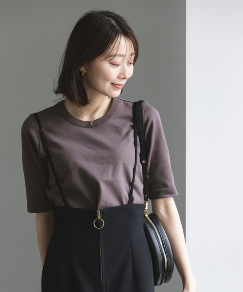 Noble（ノーブル）の「《追加2》スビンコットン5分袖Tシャツ（Tシャツ/カットソー・レディース・ホワイト/ライトグリーン/ブラック/チョコ/ピンク系その他・FREE）」の22枚目の写真