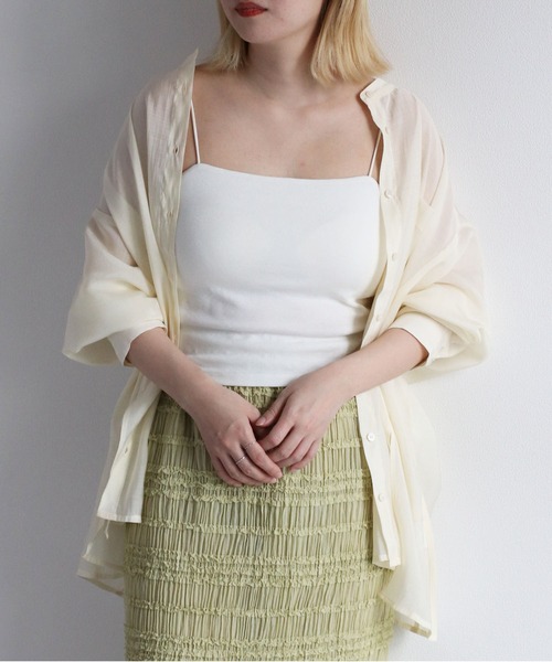 cepo（セポ）の「カップ付きバックオープンキャミソール（キャミソール・レディース・オフホワイト/ブラック/ベージュ・FREE）」の2枚目の写真