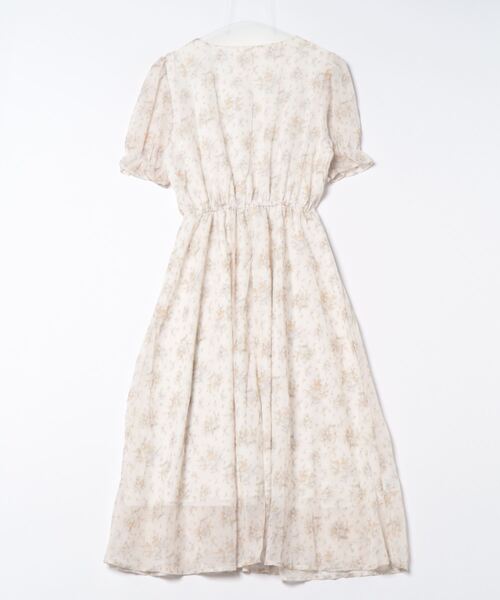 aimoha(アイモハ)の「レトロ風小花柄ワンピース(ワンピース・レディース・ベージュ/パープル・SMALL/MEDIUM/LARGE)」の3枚目の写真