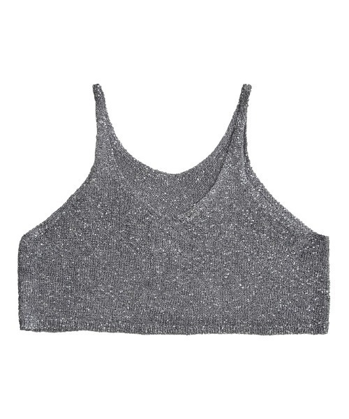 Re:EDIT（リエディ）の「[販売枚数8千枚突破！]スパンコールニットキャミソールビスチェ（キャミソール・レディース・ベージュ/ホワイト/ブラック/グレー/ブラック×シルバー・MEDIUM/LARGE）」の20枚目の写真