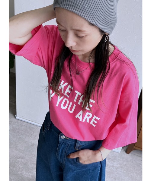 reca(レカ)の「ロゴプリントTシャツ(Tシャツ/カットソー・レディース・ブルー/ピンク/ホワイト・FREE)」の2枚目の写真